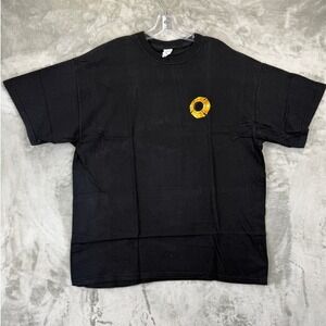 VTG M&O Knits Mens XL Black Firefighter Robot Caserne 15 Quebec Graphic T-Shirt